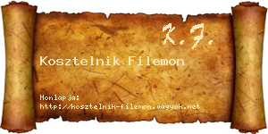 Kosztelnik Filemon névjegykártya